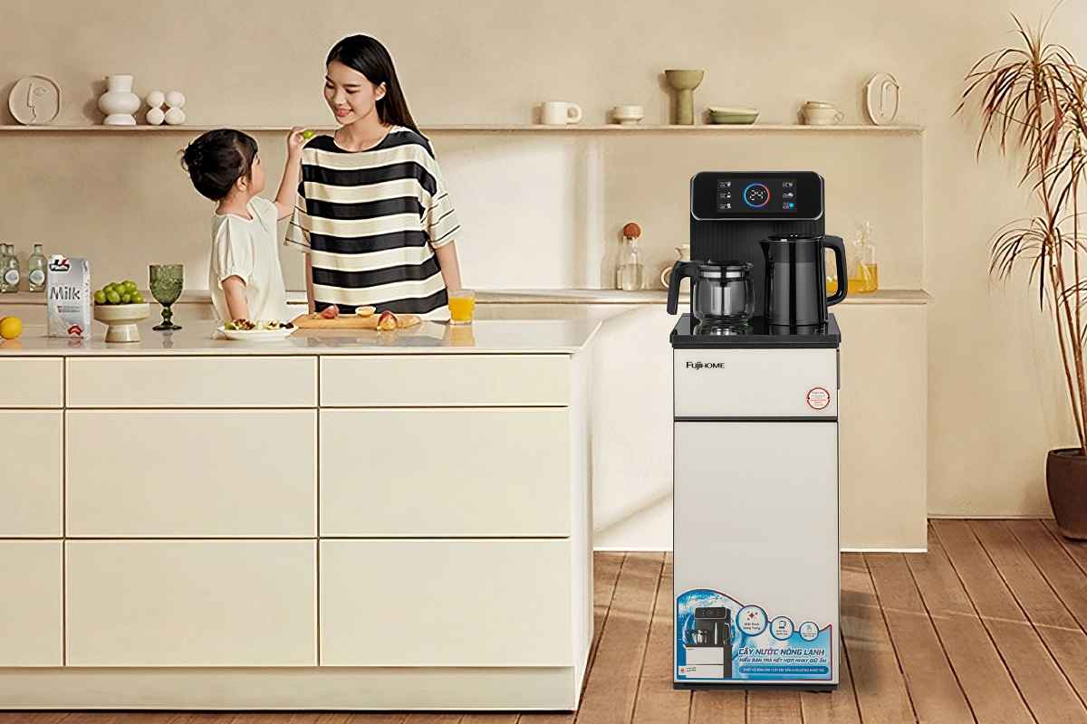 Cây nước nóng lạnh kết hợp bàn pha trà, caffe Fujihome TBD22